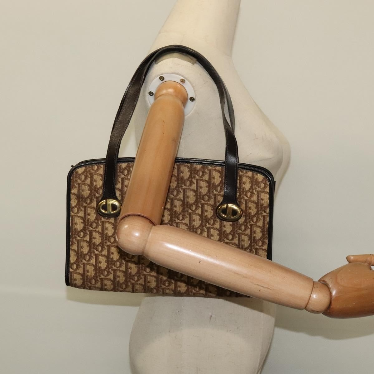 Christian Dior Vintage Trotter Canvas Brown Canvas Handbag (Pre-Owned)