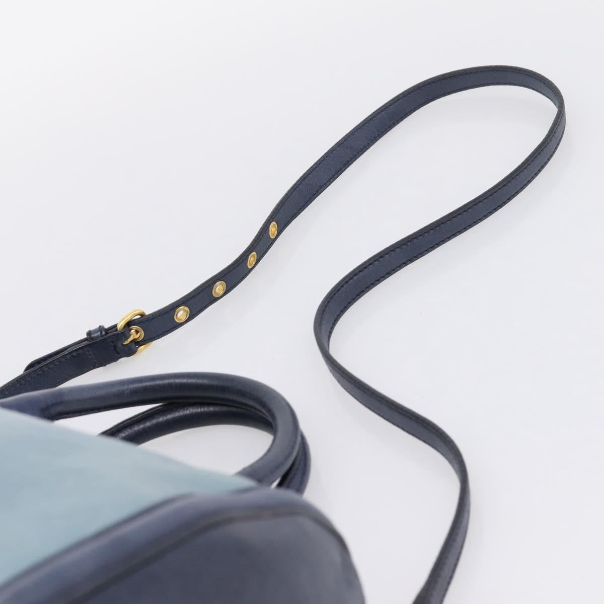 Miu Miu Beau Top Handle Leather Navy Leather Handbag (Pre-Owned)