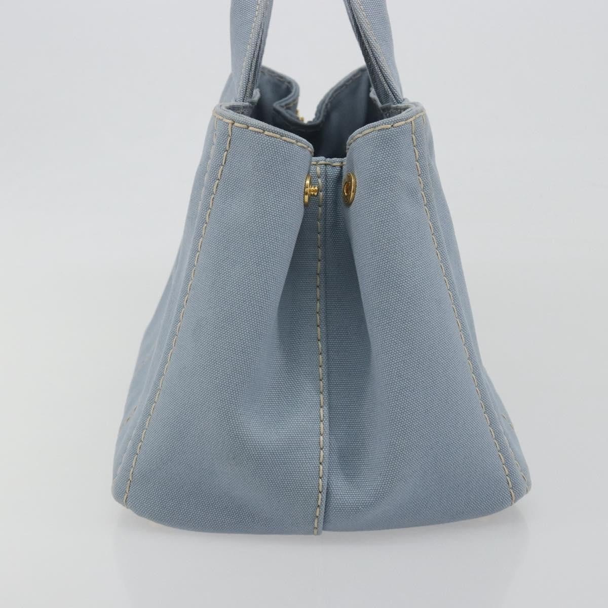 Prada Canapa Canvas Blue Canvas Tote Bag Bag (Pre-Owned)