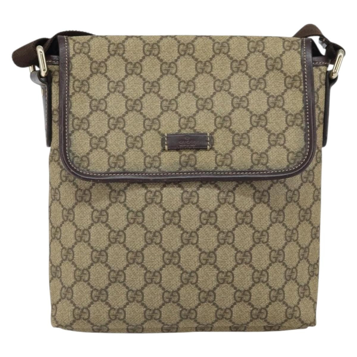 Gucci Flap Messenger Gg Coated Canvas Beige Pvc Shoulder Bag Bag (Pre-Owned)