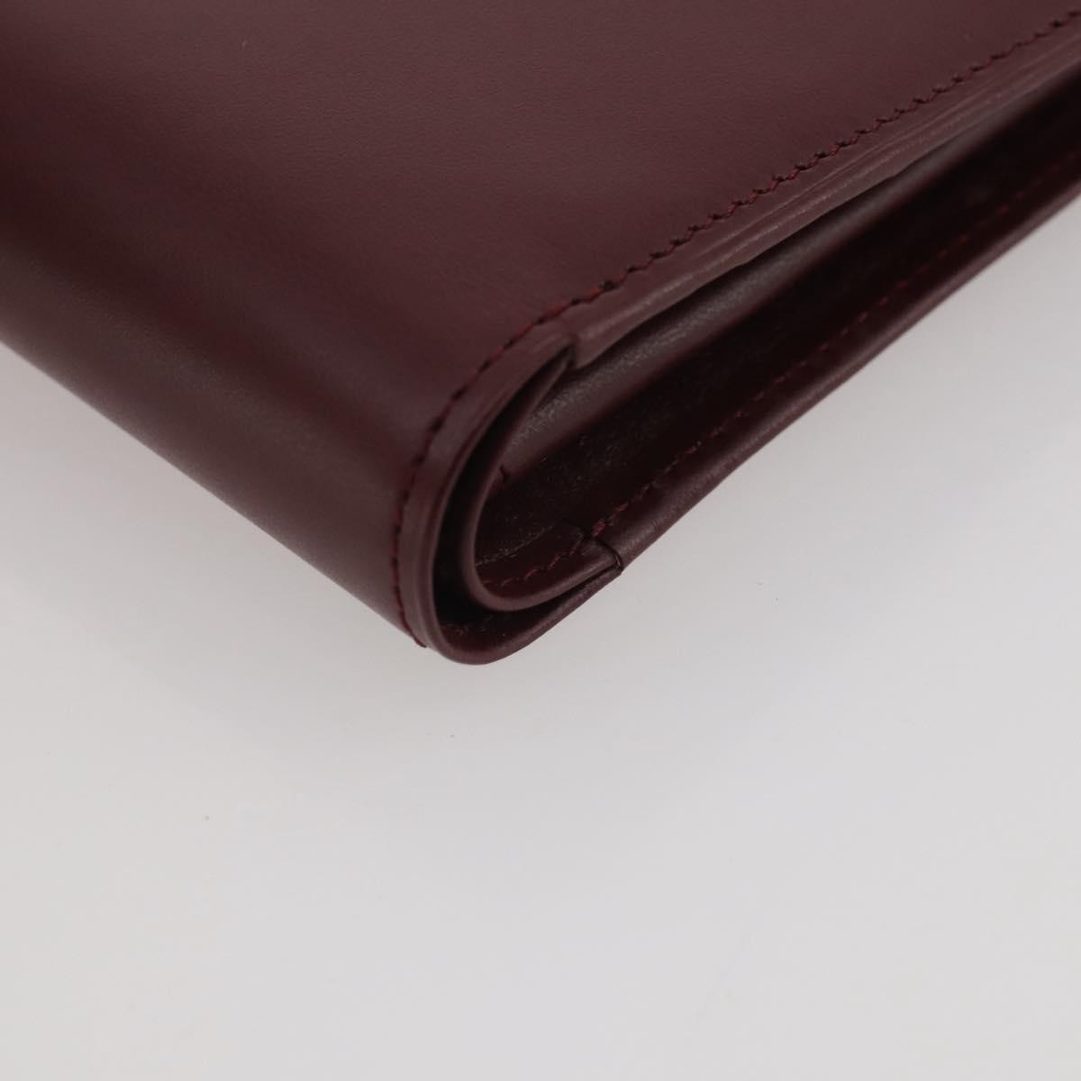 Cartier Coin Purse Must De Cartier Leather Burgundy Leather Wallets Accessory (Pre-Owned)