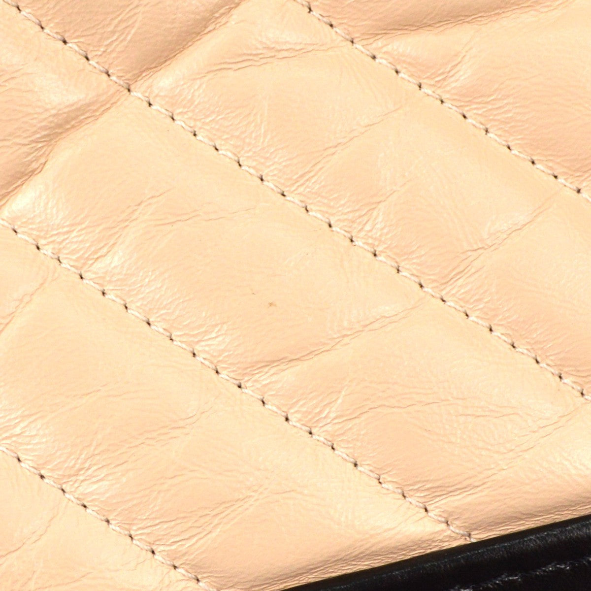 Chanel So Black Gabrielle Hobo Quilted Aged Calfskin Beige Leather Shoulder Bag Bag (Pre-Owned)