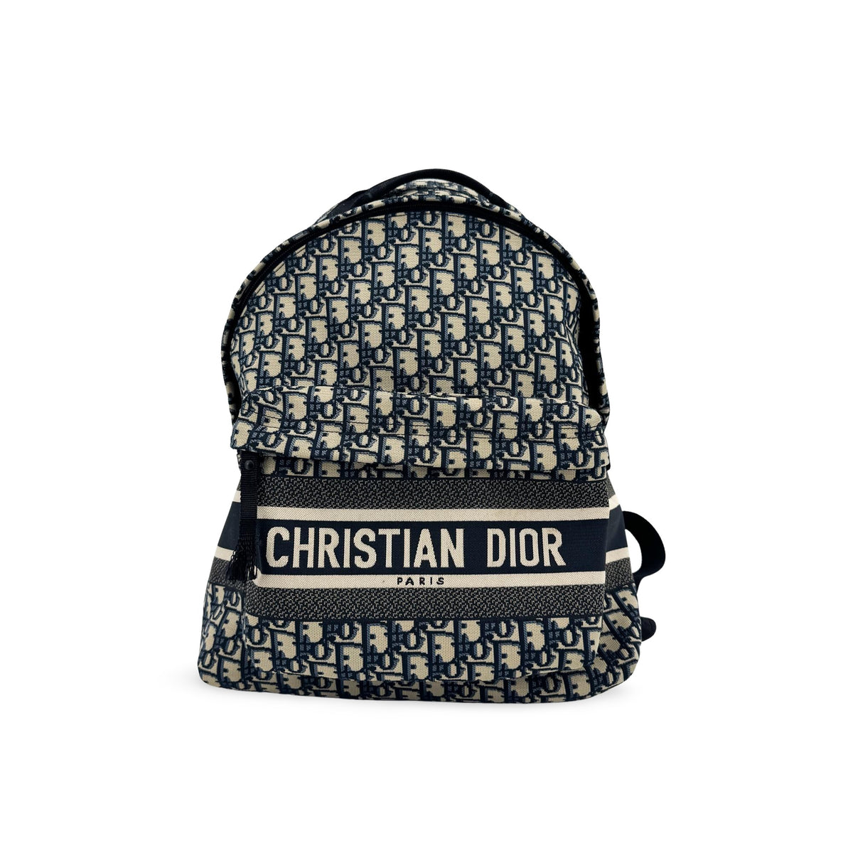 Christian Dior Travel Oblique Canvas Beige Canvas Backpack Bag (Pre-Owned)