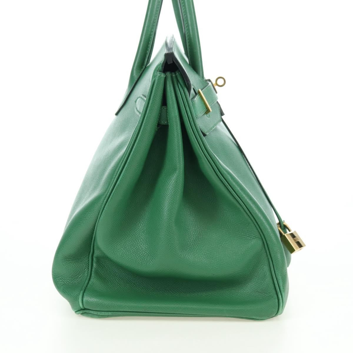 Hermes Birkin Green Togo With Gold Hardware Green Leather Handbag (Pre-Owned)
