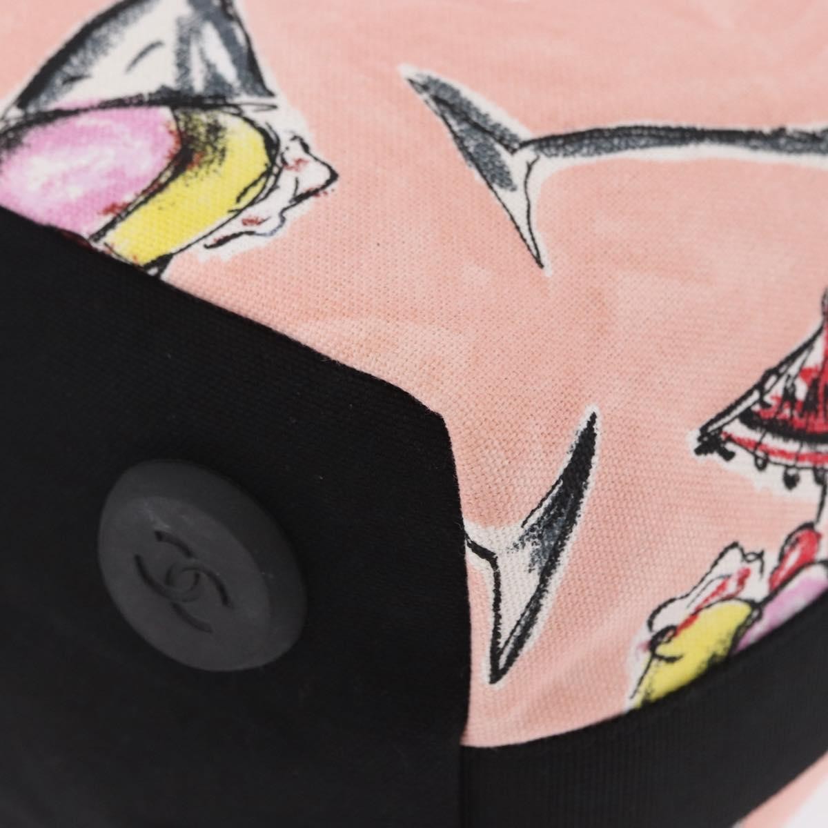 Chanel Ice Cream Sundae Printed Canvas Pink Canvas Shoulder Bag Bag (Pre-Owned)