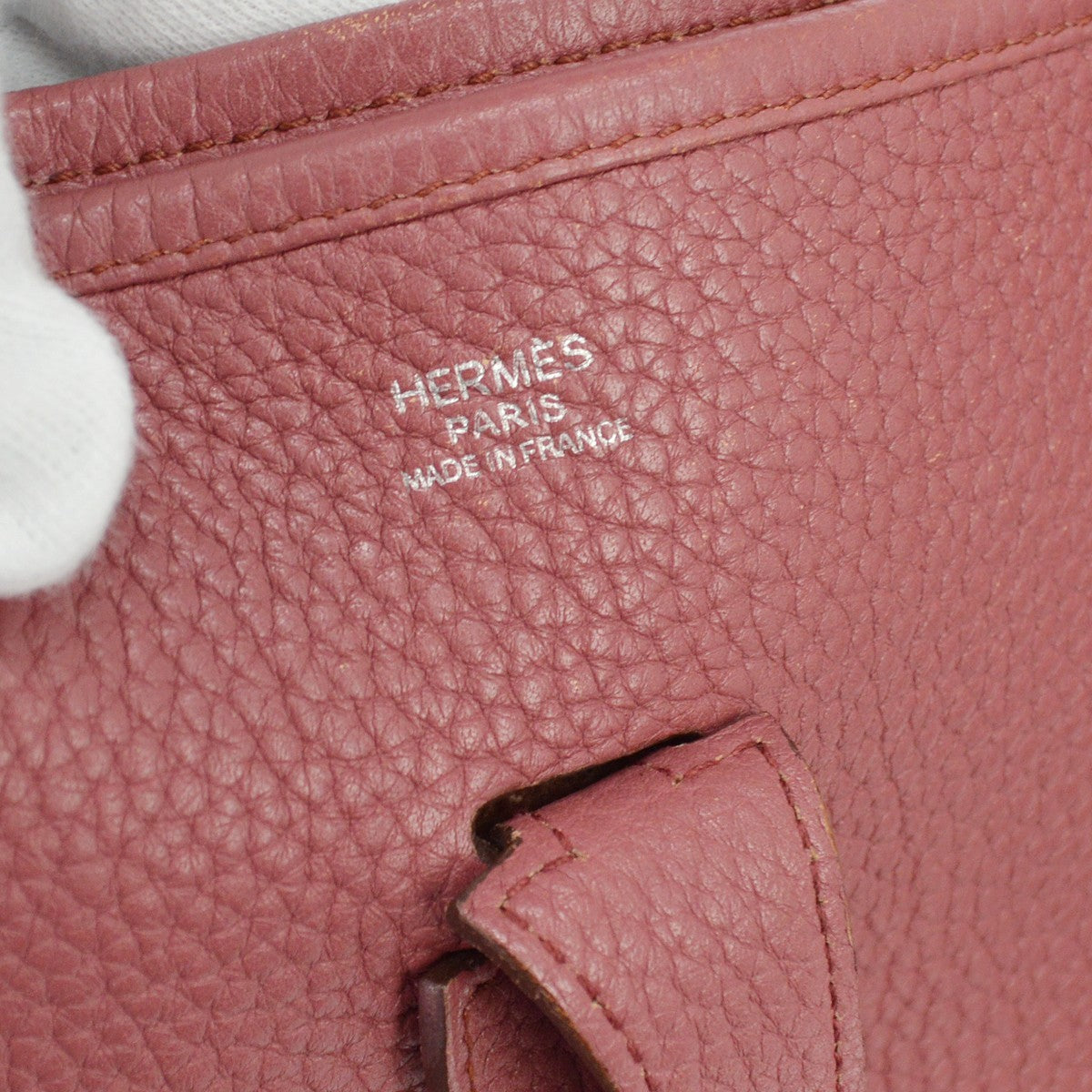 Hermes Evelyne Bag Gen Iii Clemence Burgundy Leather Shoulder Bag Bag (Pre-Owned)