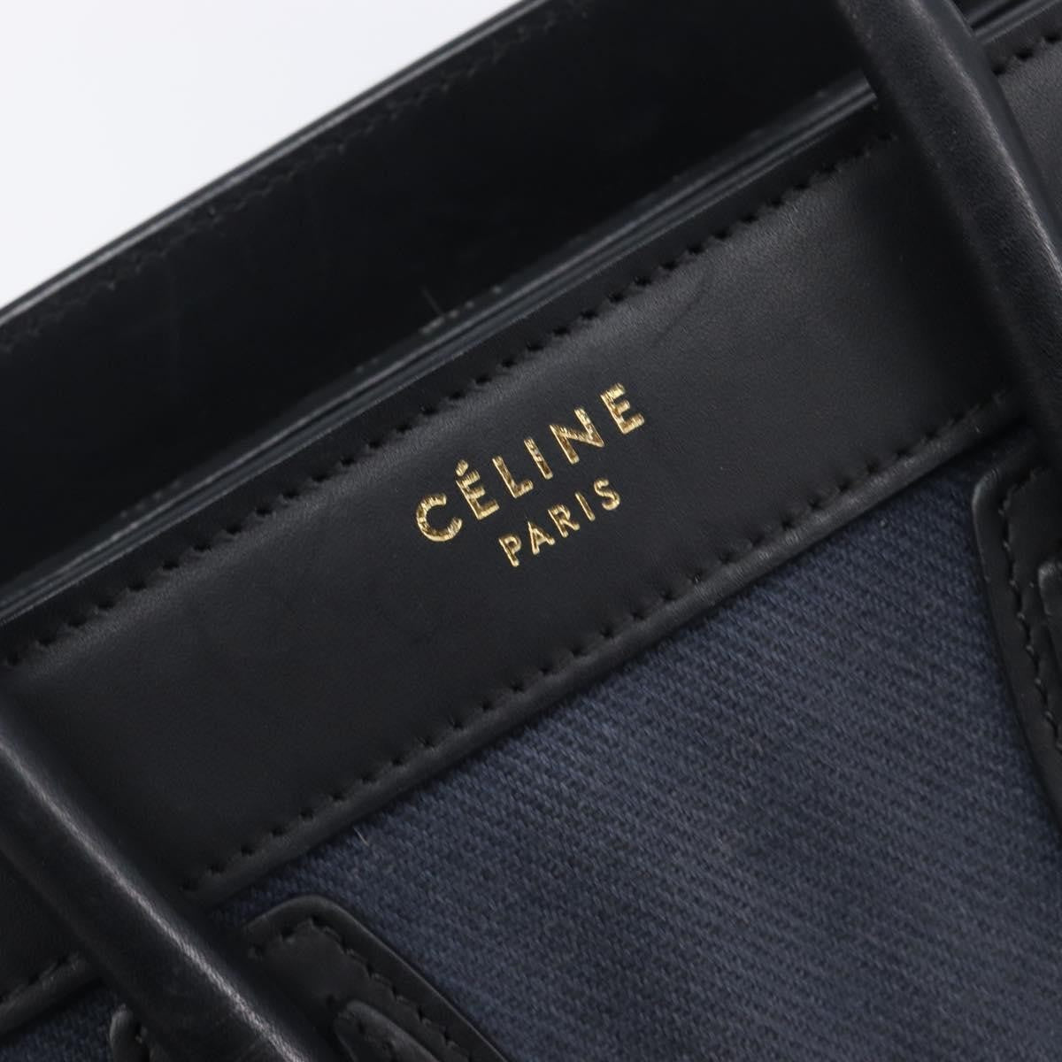 Celine Tricolor Luggage Canvas And Leather Navy Canvas Handbag (Pre-Owned)
