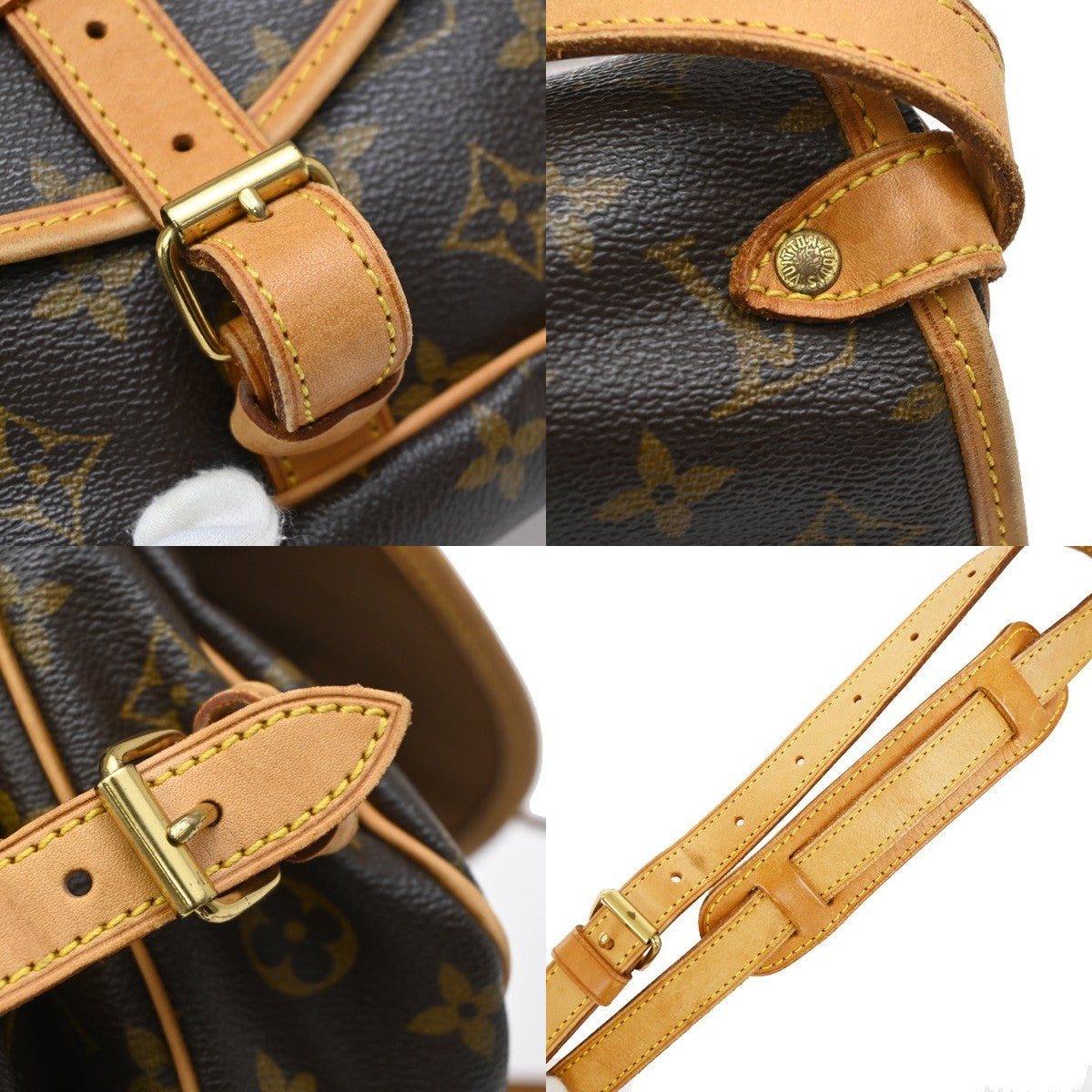 Louis Vuitton Saumur Monogram Canvas Brown Canvas Shoulder Bag Bag (Pre-Owned)