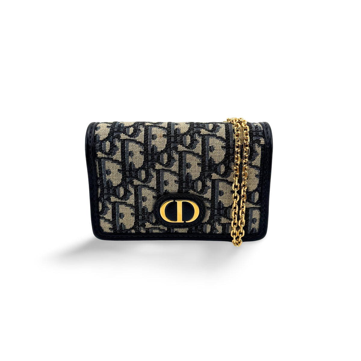 Christian Dior 30 Montaigne Nano Convertible Belt Oblique Canvas Navy Canvas Clutche & Pouche Bag (Pre-Owned)