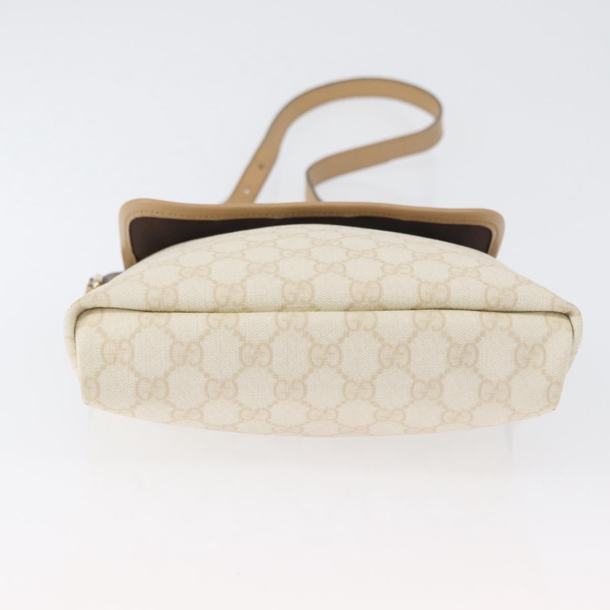 Gucci Flap Messenger Gg Coated Canvas Beige Canvas Shoulder Bag Bag (Pre-Owned)