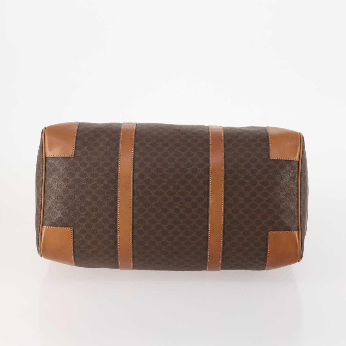 Celine Vintage Macadam Boston Canvas And Leather Brown Canvas Travel Bag Bag (Pre-Owned)