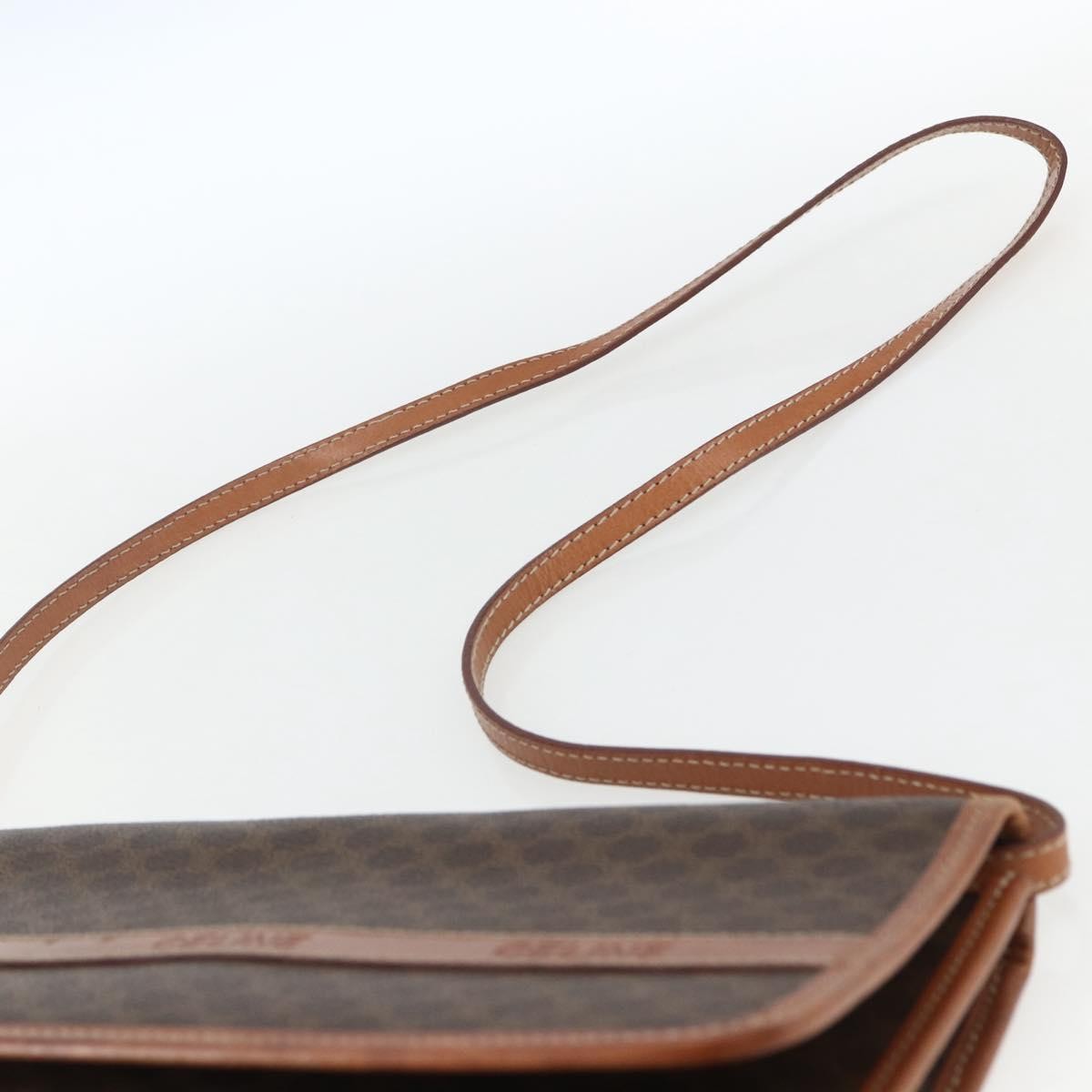 Celine Vintage Macadam Canvas And Leather Brown Canvas Shoulder Bag Bag (Pre-Owned)