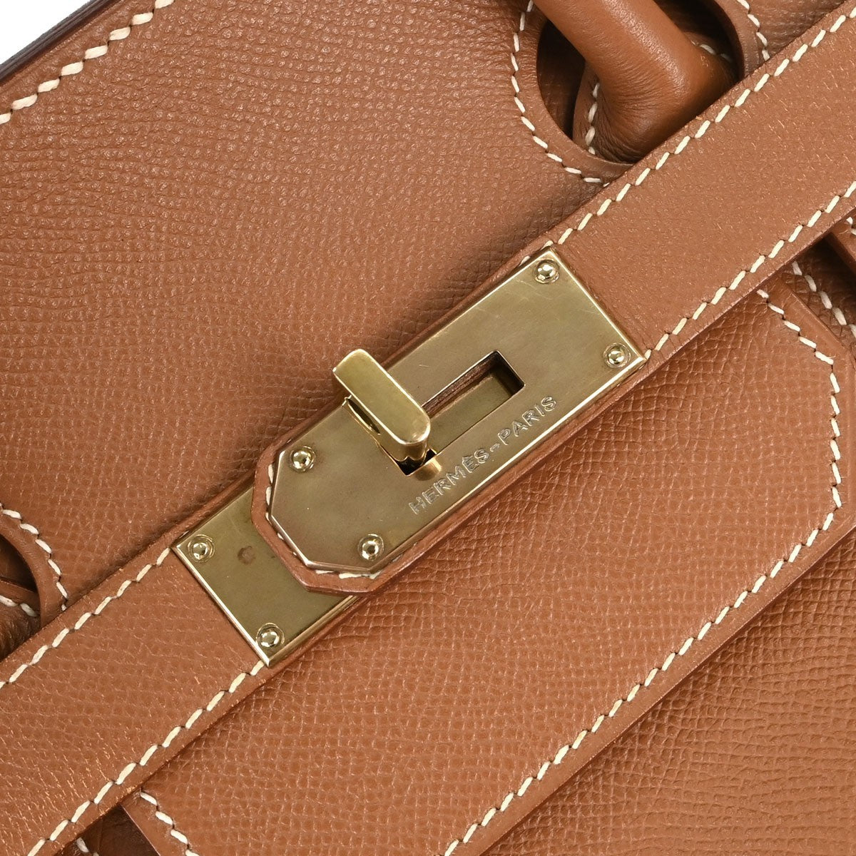 Hermes Birkin Brown Courchevel With Gold Hardware Brown Leather Handbag (Pre-Owned)