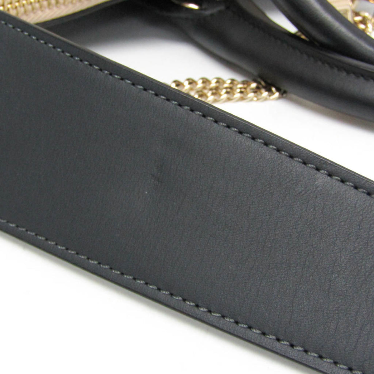 Chloe Bicolor Baylee Satchel Leather Gray Leather Handbag (Pre-Owned)