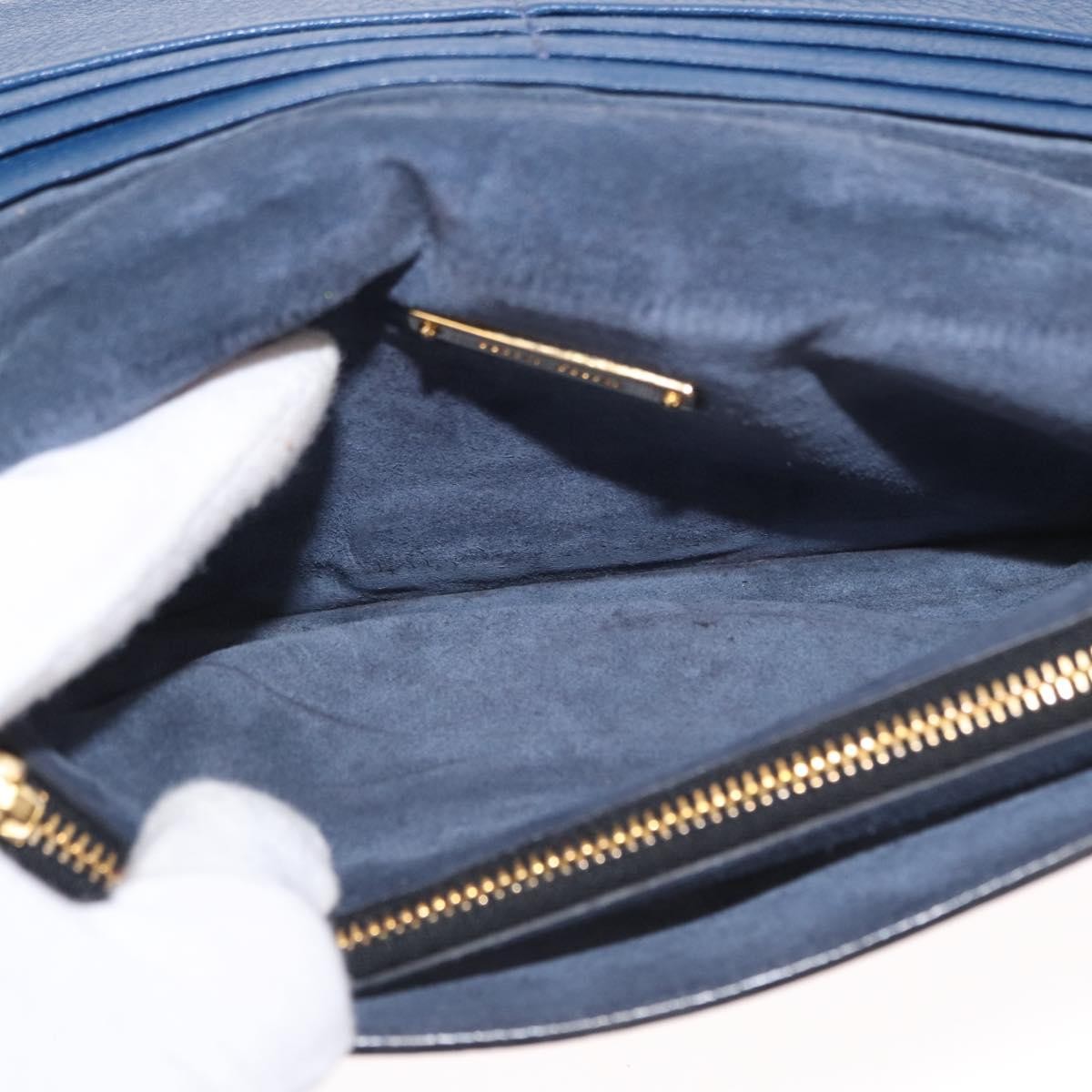 Miu Miu Shoulder Leather Blue Leather Shoulder Bag Bag (Pre-Owned)