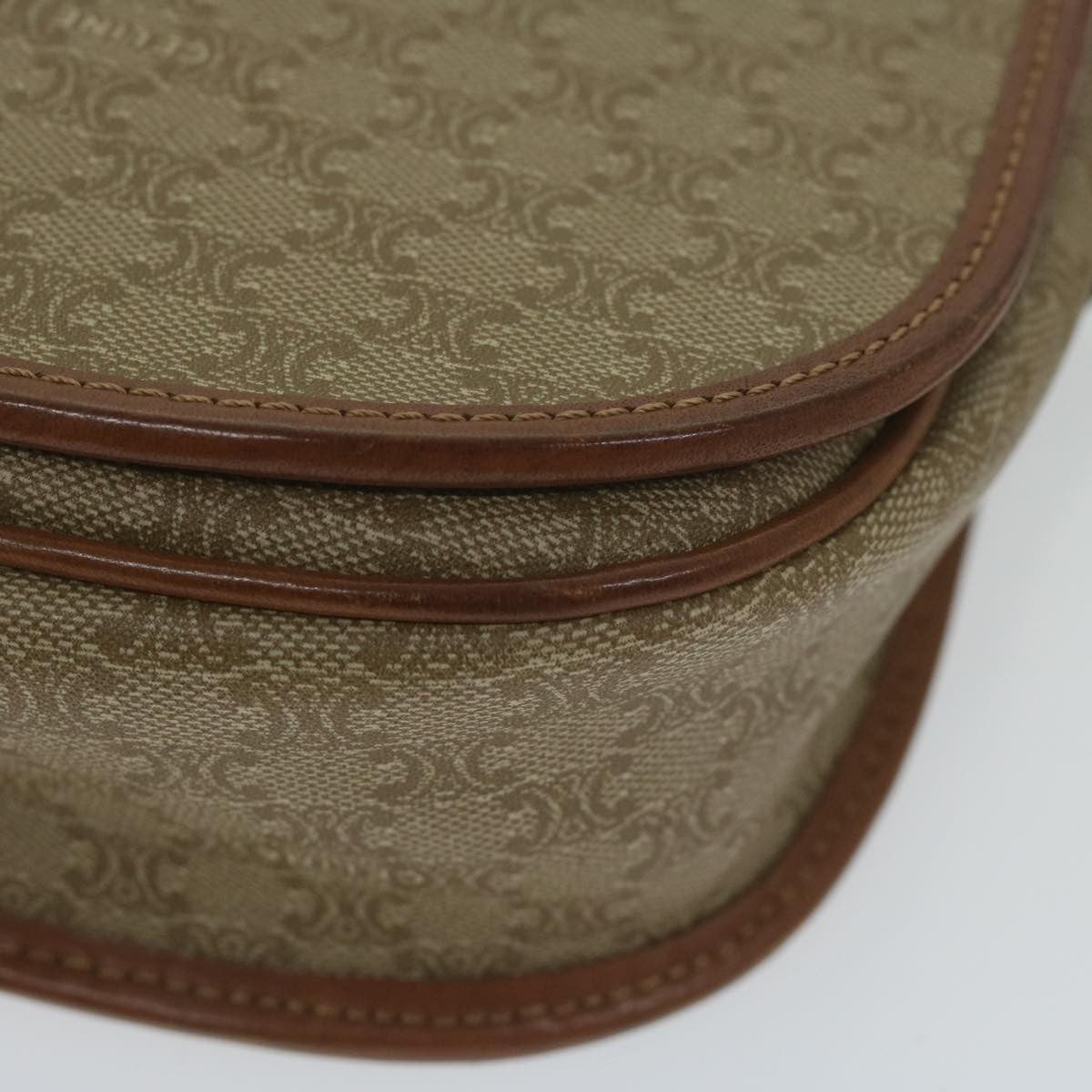 Celine Vintage Macadam Canvas And Leather Beige Canvas Shoulder Bag Bag (Pre-Owned)