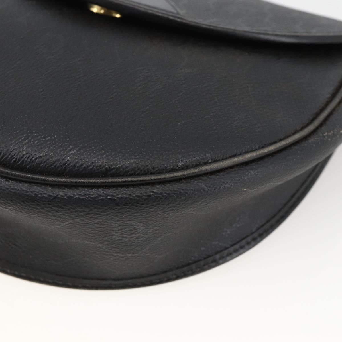 Christian Dior Vintage Honeycomb Flap Coated Canvas Black Canvas Shoulder Bag Bag (Pre-Owned)