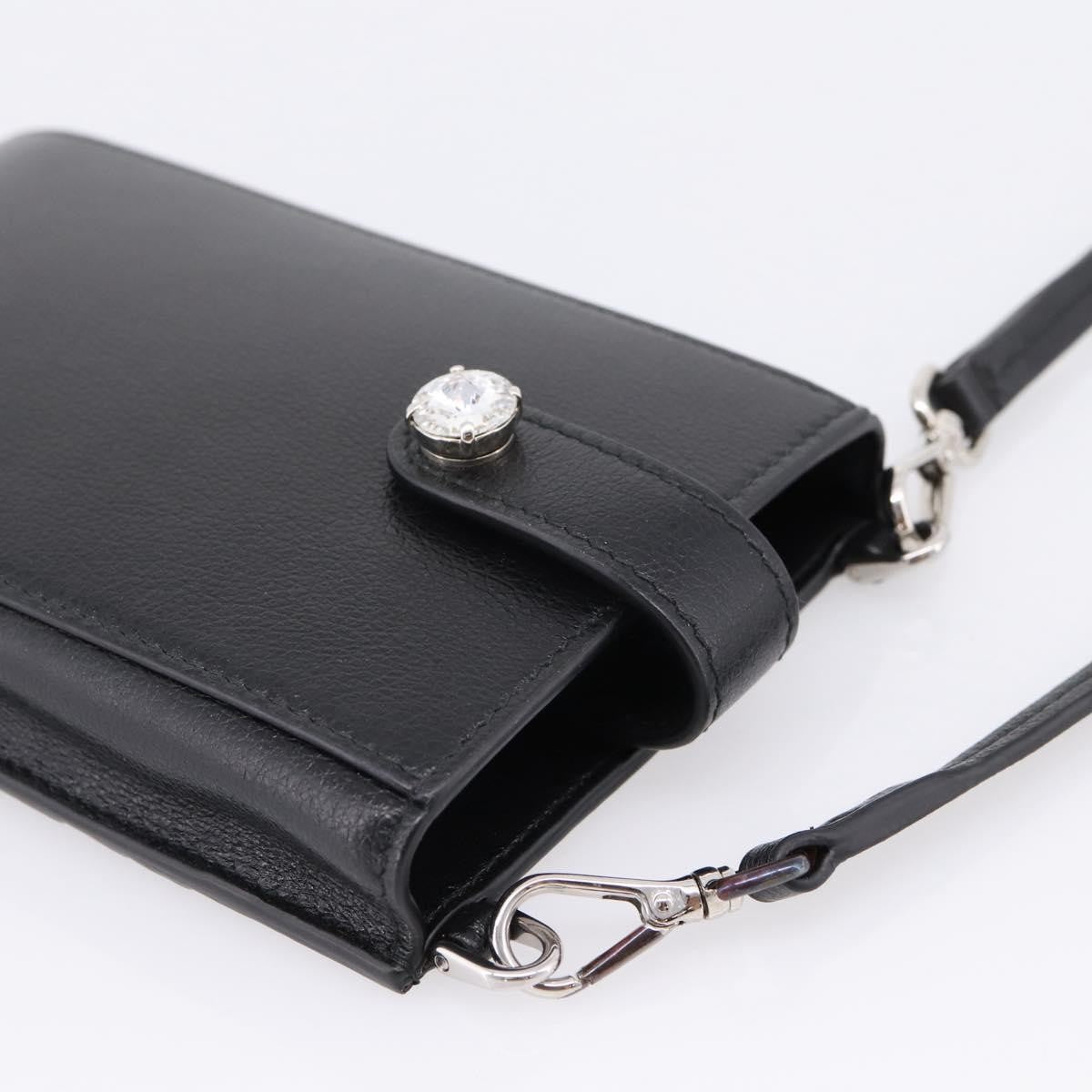Miu Miu Shoulder Leather Black Leather Shoulder Bag Bag (Pre-Owned)