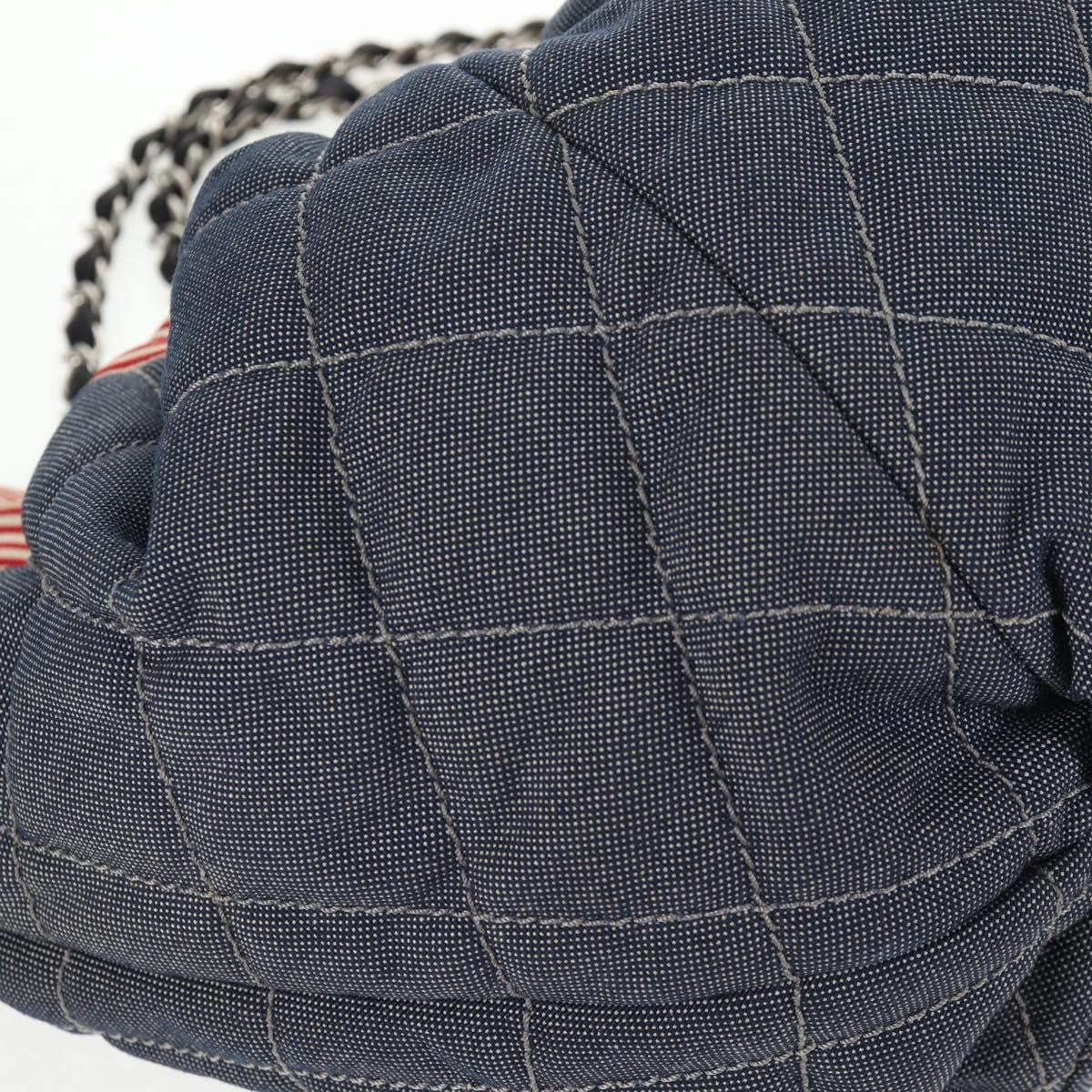 Chanel Stretch Spirit Cabas Quilted Denim Blue Denim_Jeans Bag (Pre-Owned)