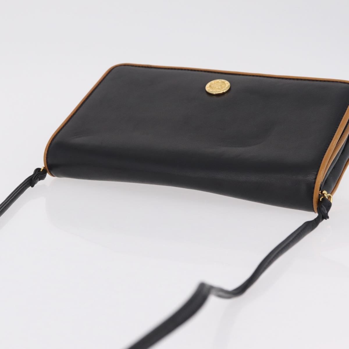 Celine Flap Shoulder Leather Black Leather Shoulder Bag Bag (Pre-Owned)