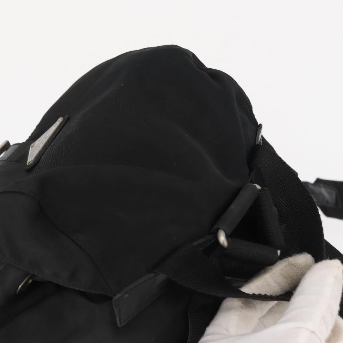 Prada Double Front Pocket Tessuto Black Nylon Backpack Bag (Pre-Owned)