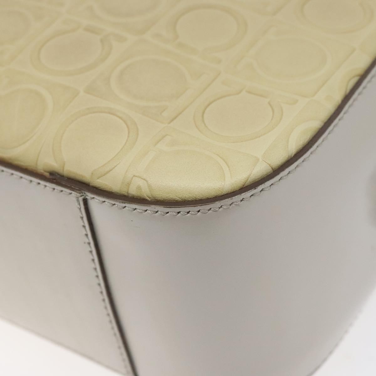 Salvatore Ferragamo Gancini Leather Beige Leather Shoulder Bag Bag (Pre-Owned)