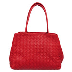 Bottega Veneta Intrecciato Red Leather Tote Bag (Pre-Owned)