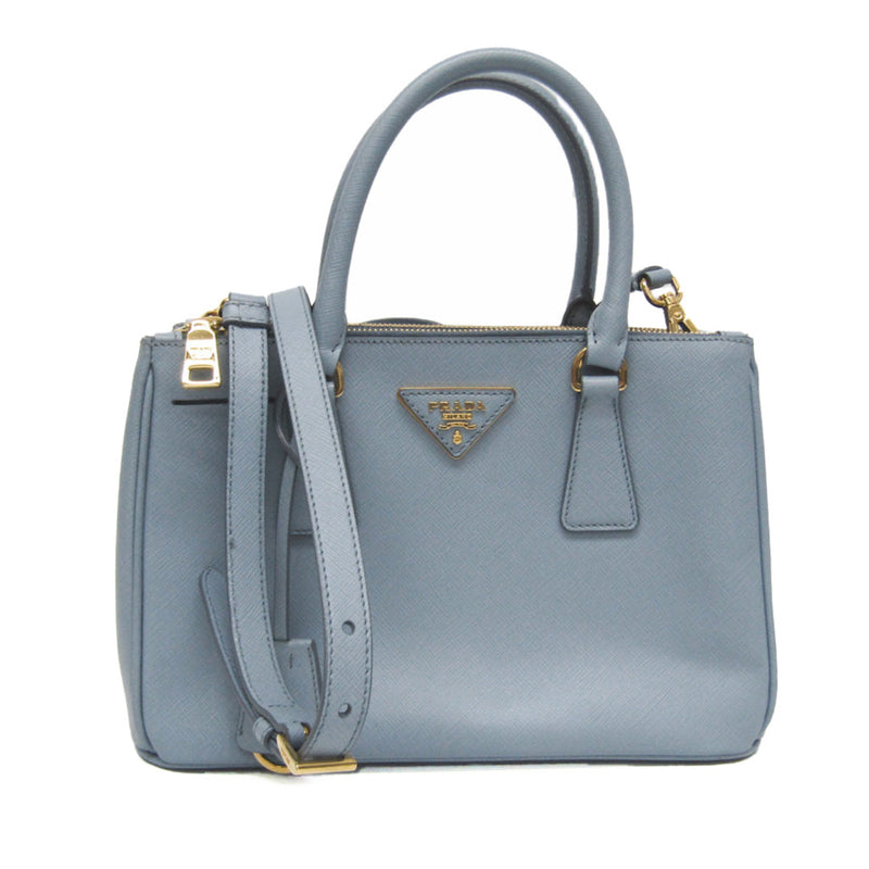 Prada Galleria Blue Leather Shoulder Bag (Pre-Owned)