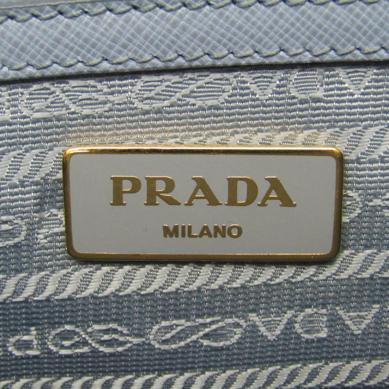 Prada Galleria Blue Leather Shoulder Bag (Pre-Owned)