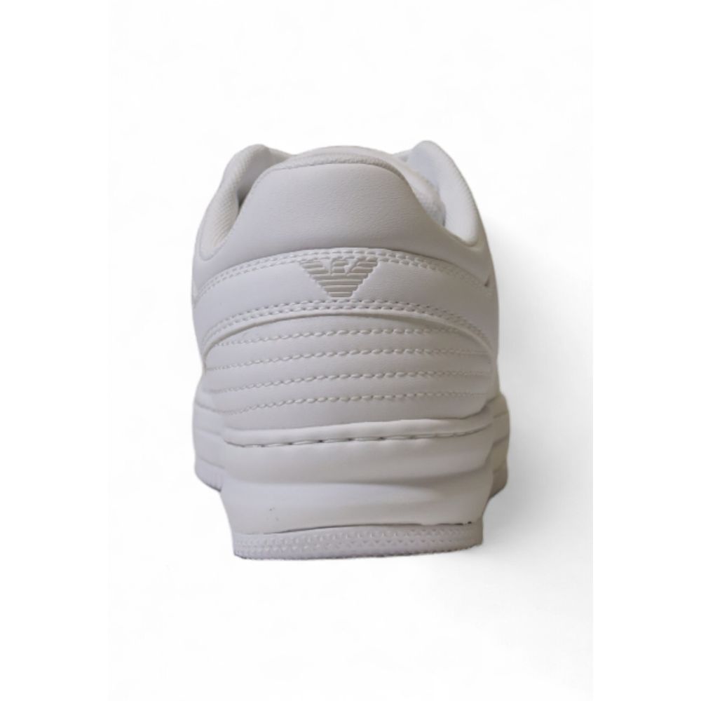EA7 Emporio Armani White Polyester Athletic Men's Sneakers