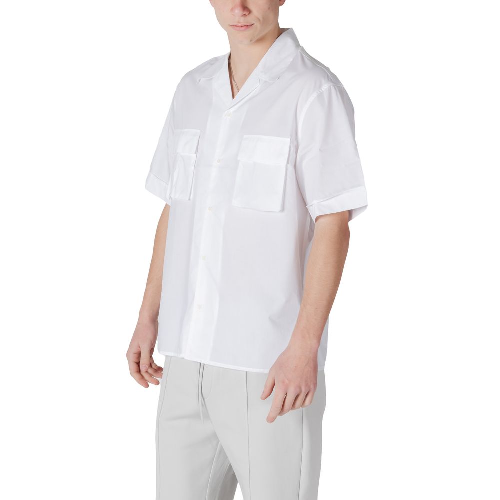 Antony Morato White Lyocell Shortsleeve Men's Shirt