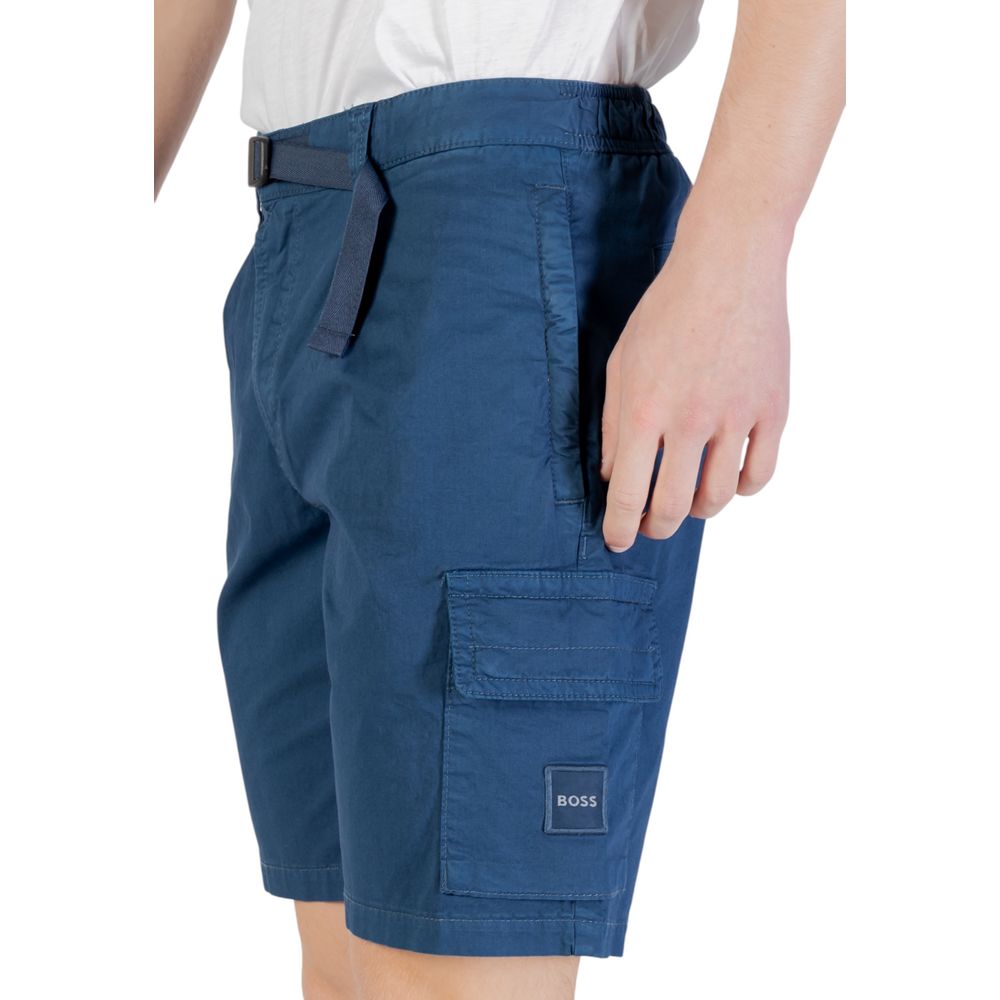 Hugo Boss Blue Cotton Bermuda Men's Shorts