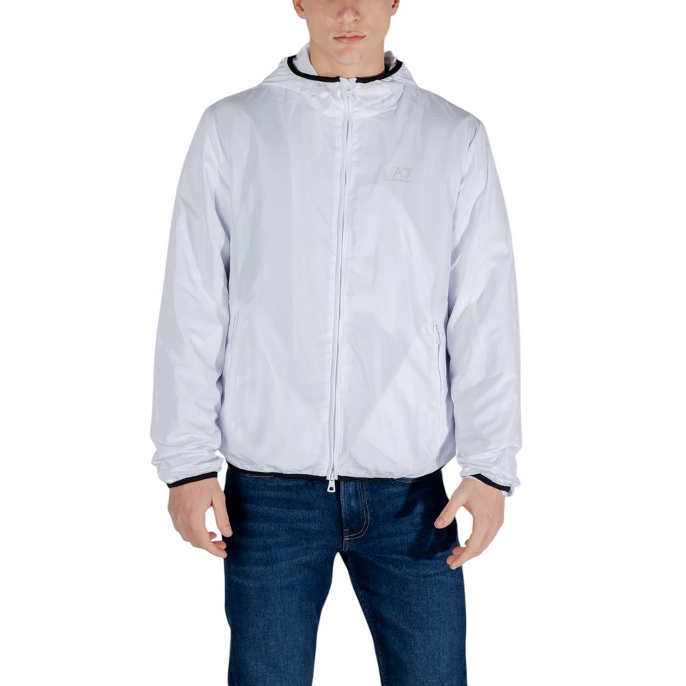 EA7 Emporio Armani White Polyester Shell Men's Jacket