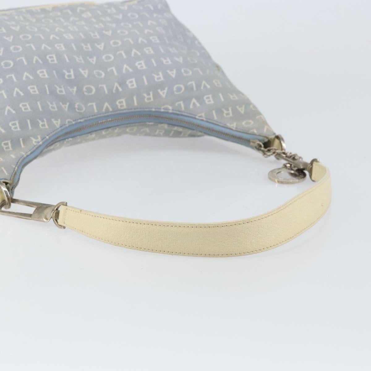 Bvlgari Logomania Canvas With Leather Blue Canvas Shoulder Bag Bag (Pre-Owned)