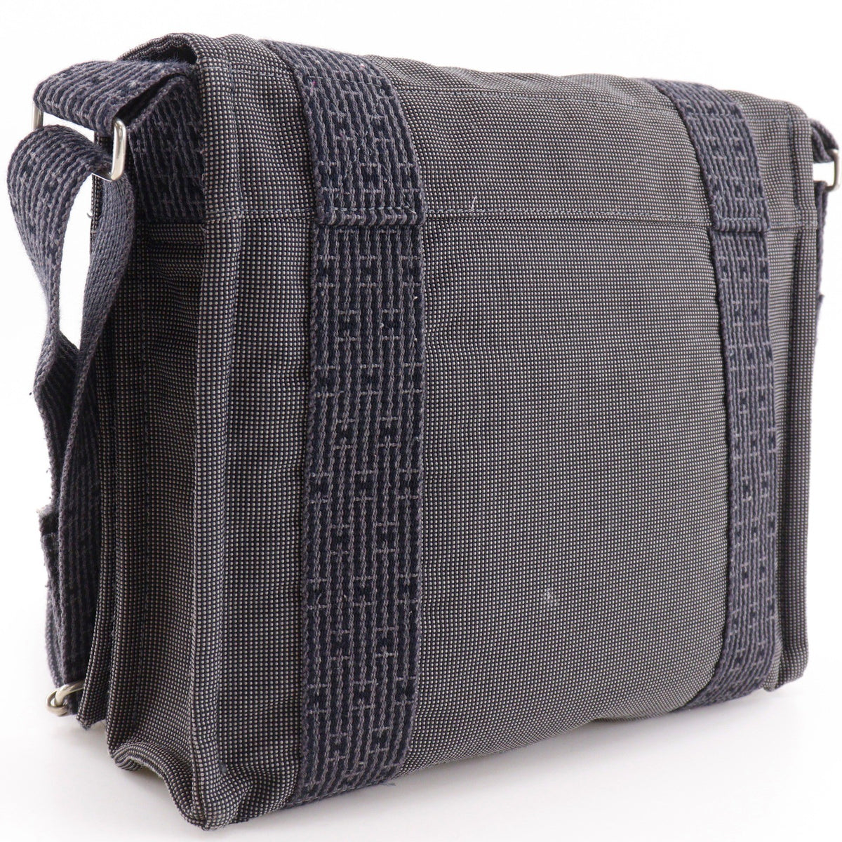 Hermes Fourre Tout Besace Messenger Toile Gray Canvas Handbag (Pre-Owned)
