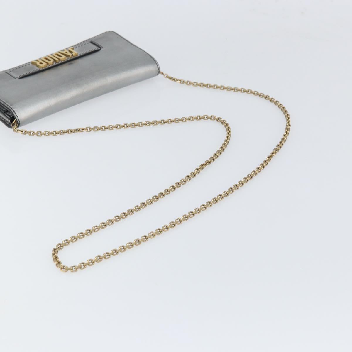 Christian Dior J'adior Croisiere Chain Leather Silver Leather Clutche & Pouche Bag (Pre-Owned)
