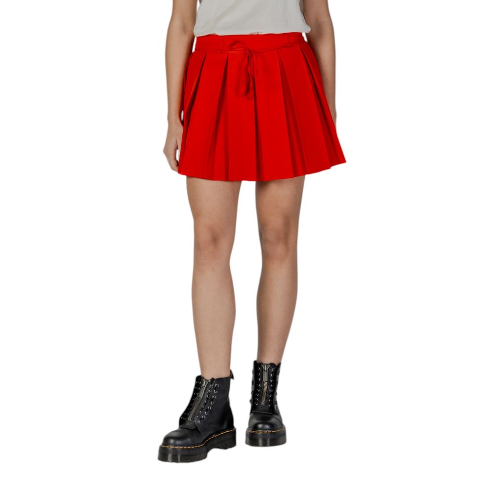 Only Red Recycled Polyester Mini Women's Skirt