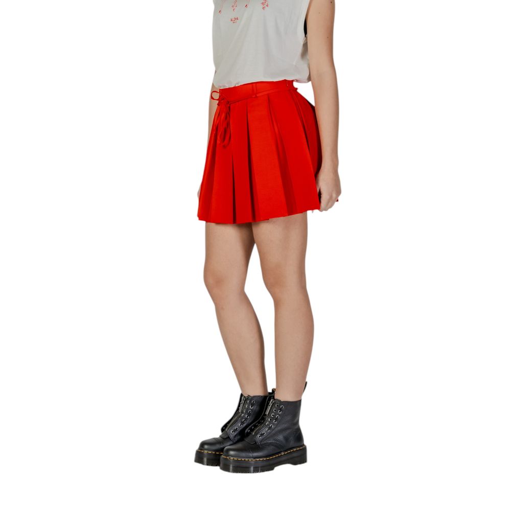 Only Red Recycled Polyester Mini Women's Skirt