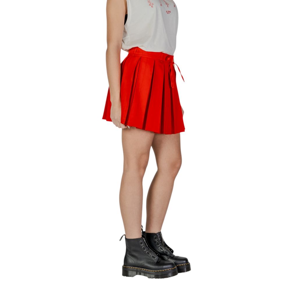 Only Red Recycled Polyester Mini Women's Skirt