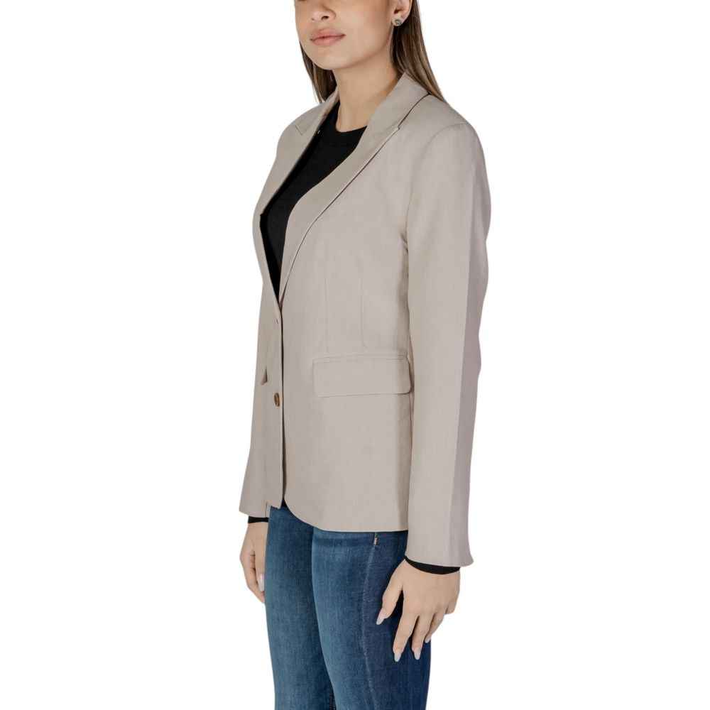 Only Beige Recycled Polyester Women's Blazer