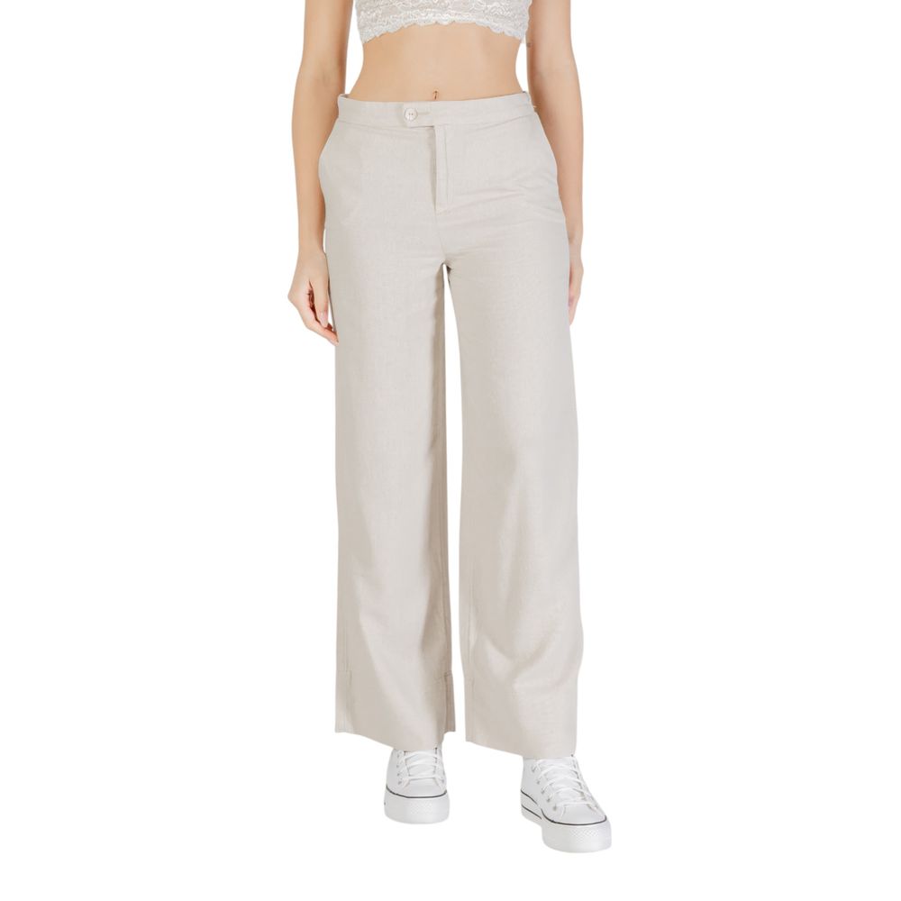 Only Beige Viscose Casual Women's Pants