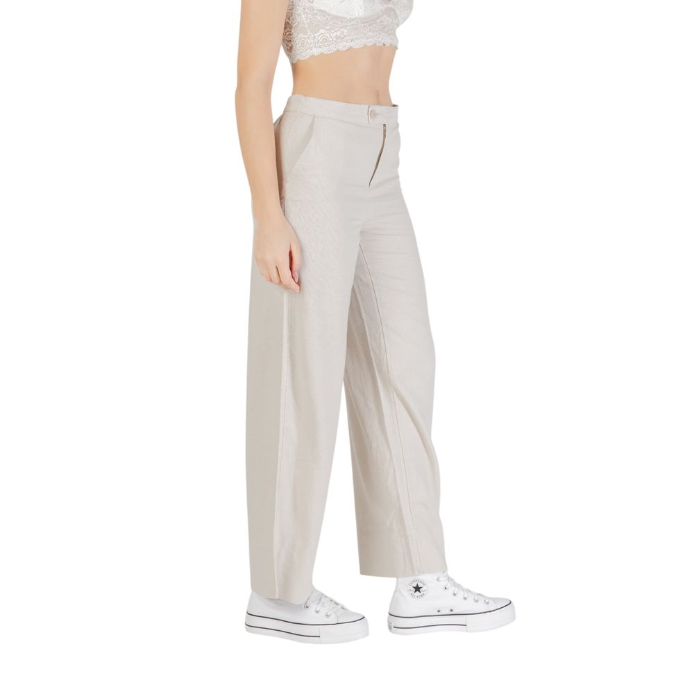 Only Beige Viscose Casual Women's Pants