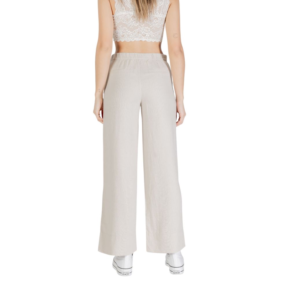 Only Beige Viscose Casual Women's Pants