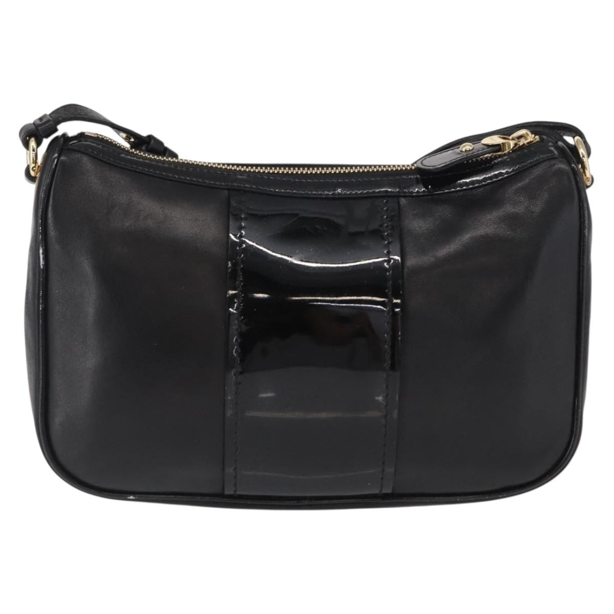 Salvatore Ferragamo Vala Leather Black Leather Shoulder Bag Bag (Pre-Owned)