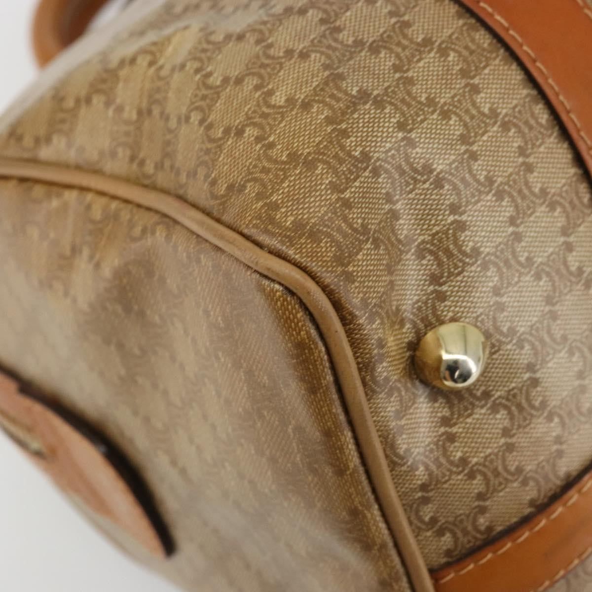 Celine Vintage Macadam Canvas And Leather Beige Canvas Handbag (Pre-Owned)