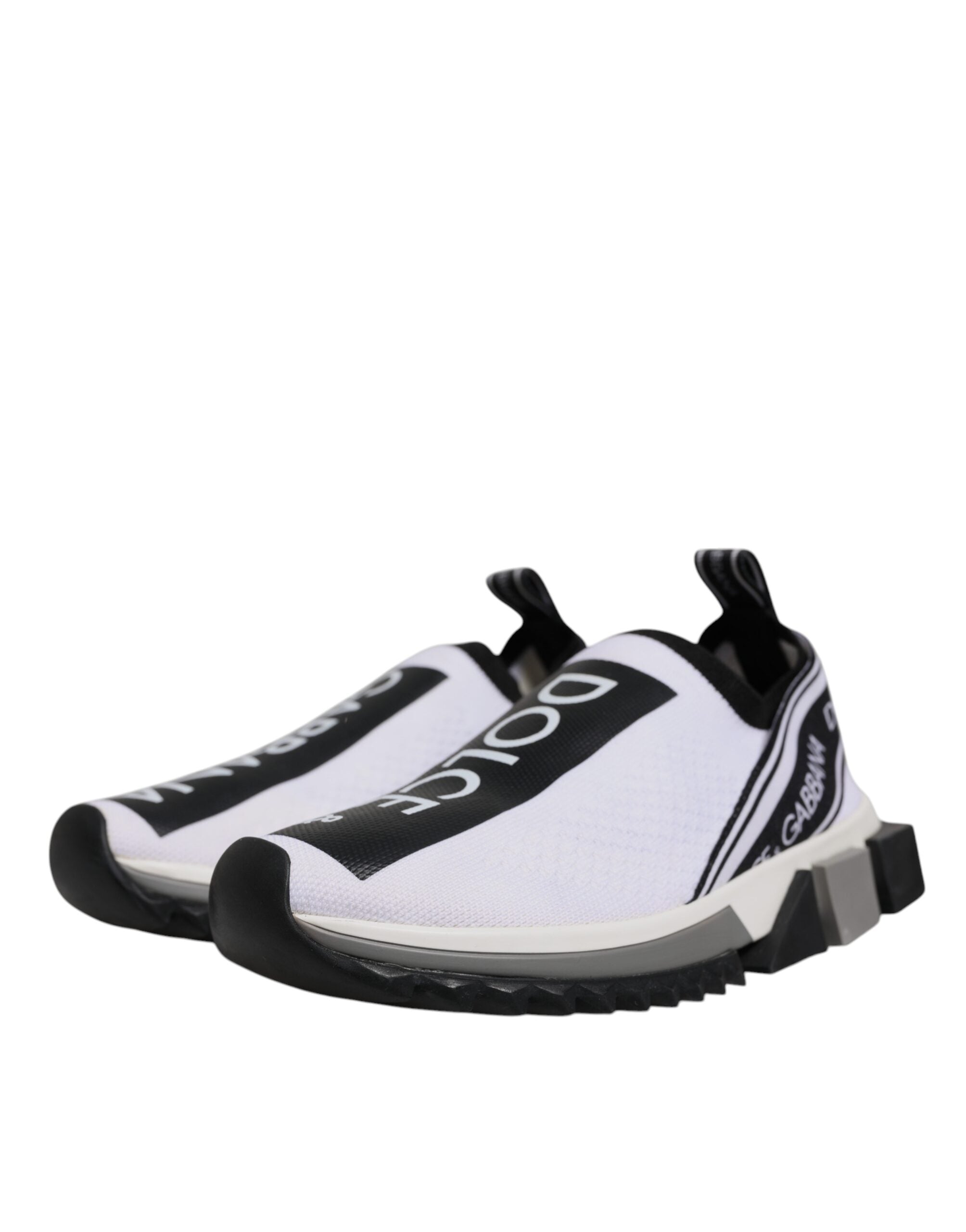 Dolce & Gabbana Black White Slip On Sorrento Sneakers Women's Shoes