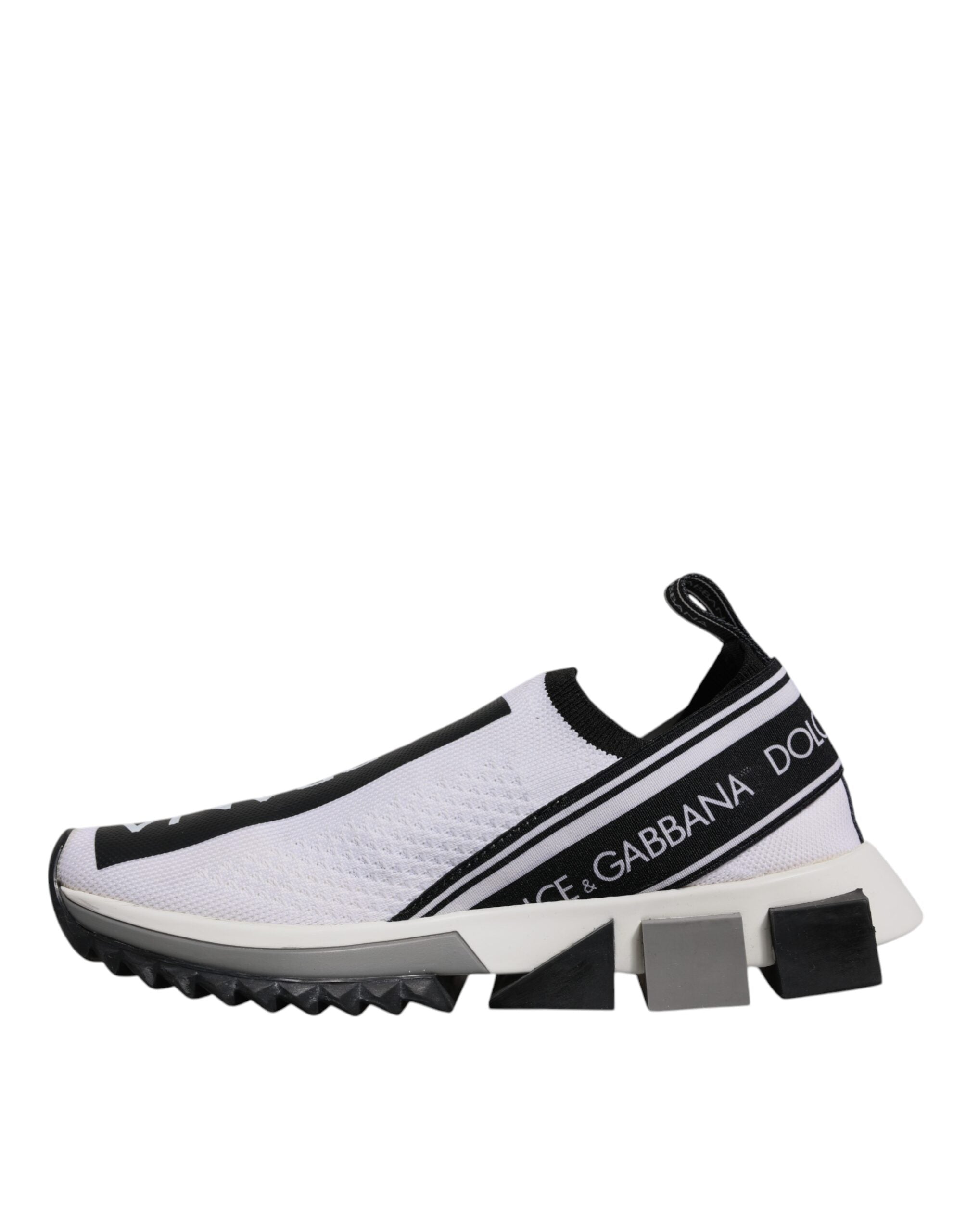 Dolce & Gabbana Black White Slip On Sorrento Sneakers Women's Shoes