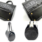 Chanel Chocolate Bar Black Leather Handbag (Pre-Owned)