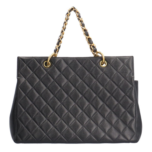 Chanel Grand Shopping Black Leather Handbag (Pre-Owned)