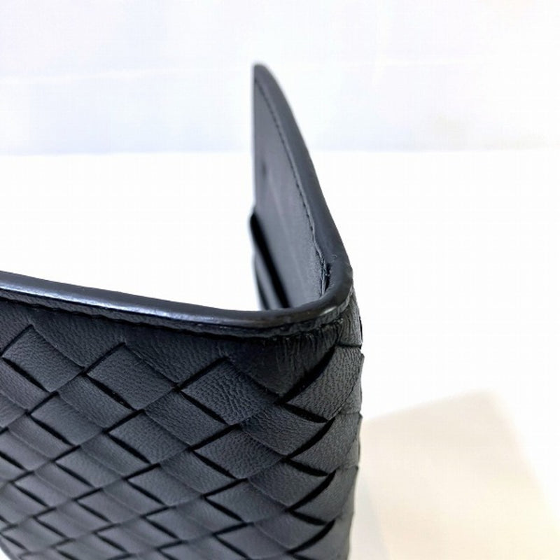 Bottega Veneta Key Case Black Leather Wallet  (Pre-Owned)